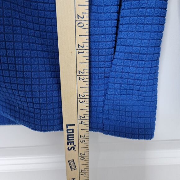 NWT Land’s End Kids XL 14-16 Full Zip Fleece Blue Neon Trim Waffle Weave Jacket - Picture 5 of 7